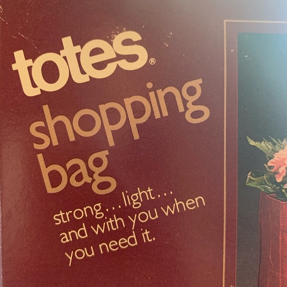 Vintage 1982 totes Shopping Bag Water Resistant Reusable Zips Small Travel - Picture 2 of 8